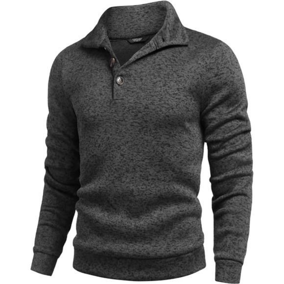 Men's Casual Slim Fit Pullover Sweater Knitted Thermal Sweatshirt - Picture 1 of 7
